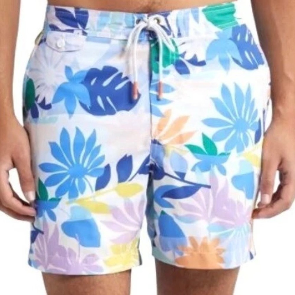Tommy Bahama‎ Rialto Luau Oasis Swim Trunks 5XLB Floral Blue Board Shorts New